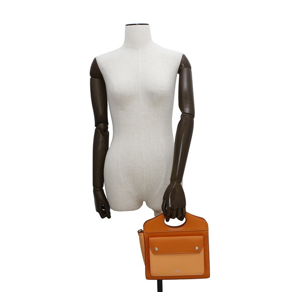 BURBERRY Orange Leather Shoulder Bag - Picture 5 of 16